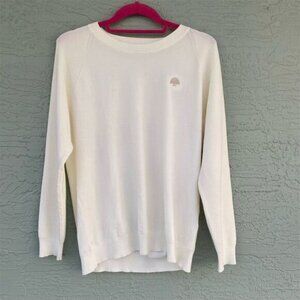 Peter Millar Women's Ivory Crewneck Sweater Size L Long Sleeve Casual